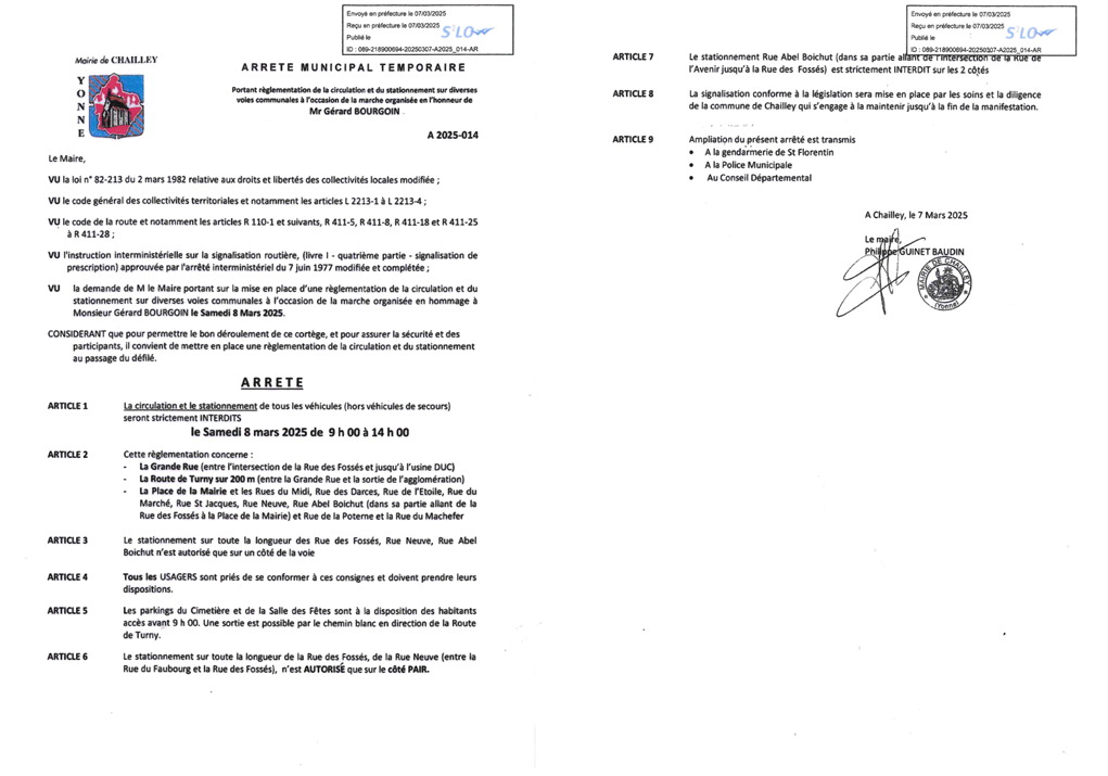 arrete cortege